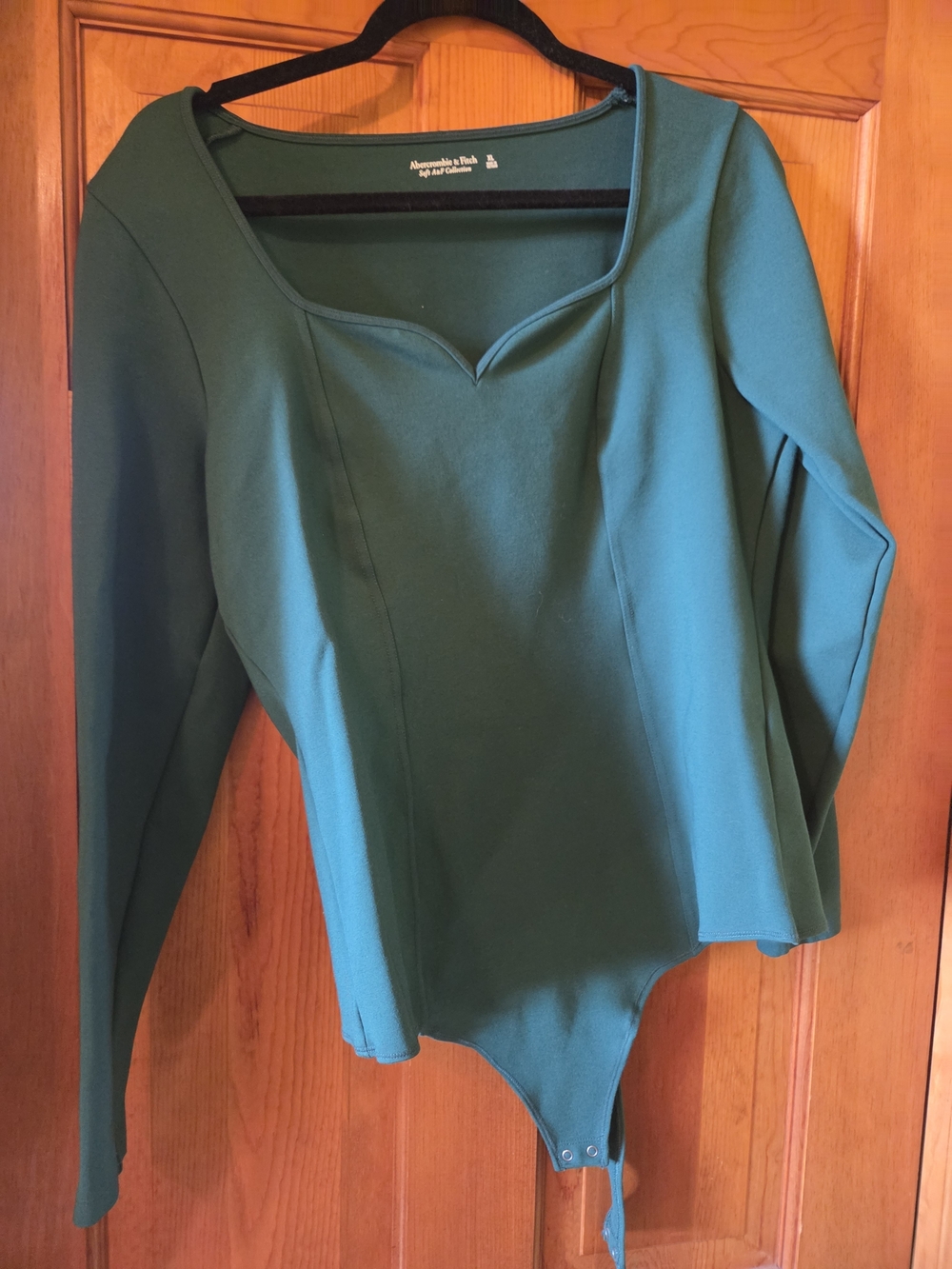 Abercrombie & Fitch Teal Green Long-Sleeve Sweetheart Bodysuit